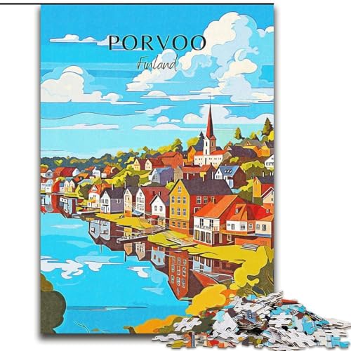Puzzles für Erwachsene und Jugendliche, Puzzle Finnland Porvoo Reise, Lernspiele, Heimdekoration, geeignet für die Schreibtischdekoration, 26x38cm von ABKMXDKZ