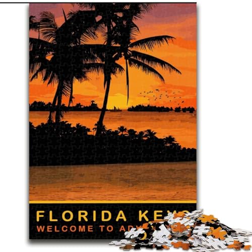 Puzzles für Erwachsene und Jugendliche, Puzzle Florida Keys, Lernspiele, Heimdekoration, geeignet für die Schreibtischdekoration, 50x75cm von ABKMXDKZ
