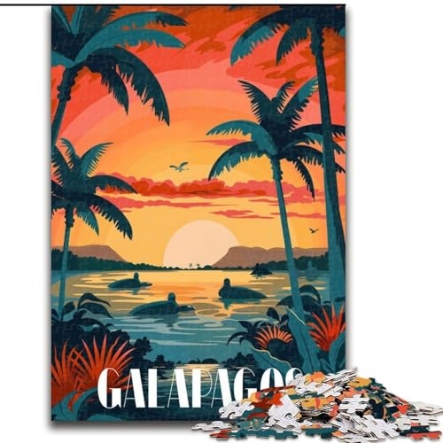 Puzzles für Erwachsene und Jugendliche, Puzzle Galapagos Sunset Bliss, Lernspiele, Heimdekoration, geeignet für die Schreibtischdekoration, 26x38cm von ABKMXDKZ
