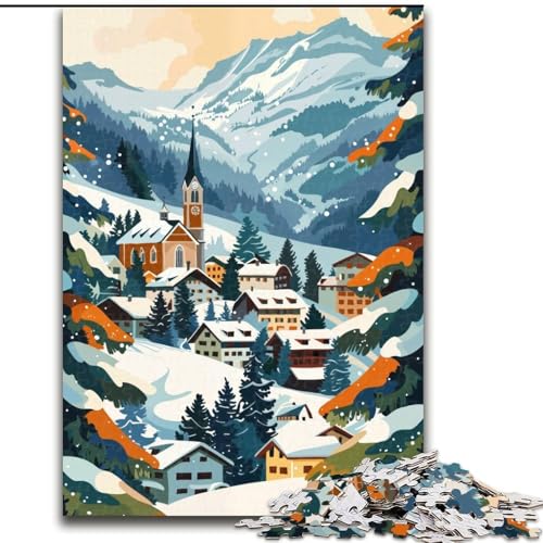 Puzzles für Erwachsene und Jugendliche, Puzzle Gstaad Poster, Lernspiele, Heimdekoration ganze Familie, 26x38cm von ABKMXDKZ