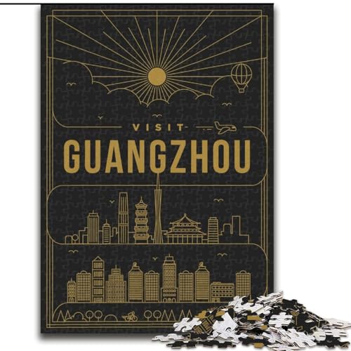 Puzzles für Erwachsene und Jugendliche, Puzzle Guangzhou, China, für 14+, anspruchsvolles Spiel und Familienspiel, toll, 50x75cm von ABKMXDKZ