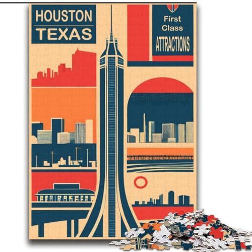 Puzzles für Erwachsene und Jugendliche, Puzzle Houston, Lernspiele, Heimdekoration, ganze Familie, 70x100cm von ABKMXDKZ