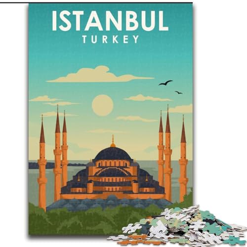 Puzzles für Erwachsene und Jugendliche, Puzzle Istanbul, Türkei, Reisekunst, Lernspiele, Heimdekoration, ganze Familie, 50x75cm von ABKMXDKZ