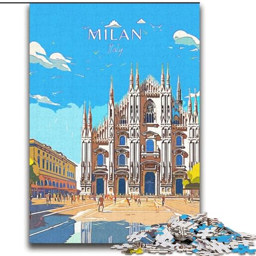 Puzzles für Erwachsene und Jugendliche, Puzzle Italien, Mailand, Reisen, Lernspiele, Heimdekoration, ganze Familie, 70x100cm von ABKMXDKZ