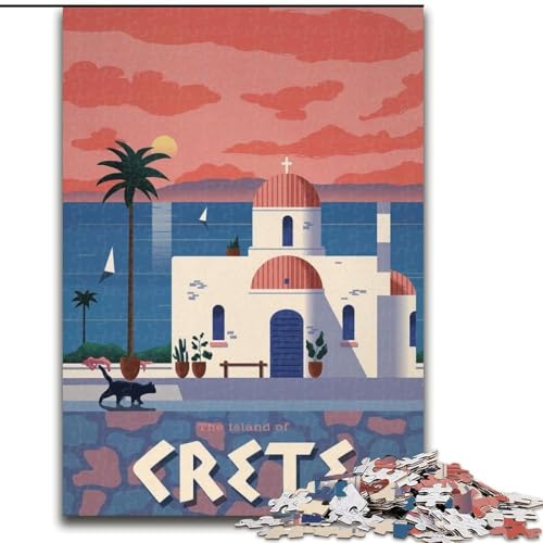 Puzzles für Erwachsene und Jugendliche, Puzzle Kreta, Lernspiele, Heimdekoration, geeignet für die Schreibtischdekoration, 50x75cm von ABKMXDKZ