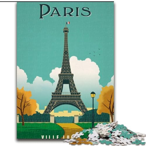 Puzzles für Erwachsene und Jugendliche, Puzzle Lichter von Paris, Lernspiele, Heimdekoration, geeignet für die Schreibtischdekoration, 26x38cm von ABKMXDKZ