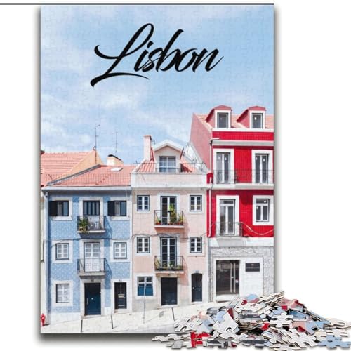 Puzzles für Erwachsene und Jugendliche, Puzzle Lissabon, Lernspiele, Heimdekoration, geeignet für die Schreibtischdekoration, 70x100cm von ABKMXDKZ