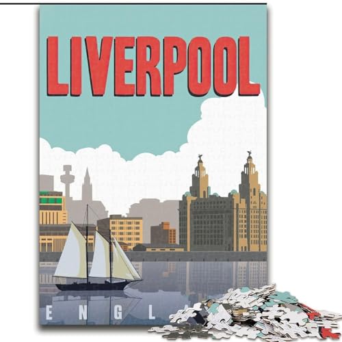 Puzzles für Erwachsene und Jugendliche, Puzzle Liverpool England Reise, Lernspiele, Heimdekoration ganze Familie, 50x75cm von ABKMXDKZ