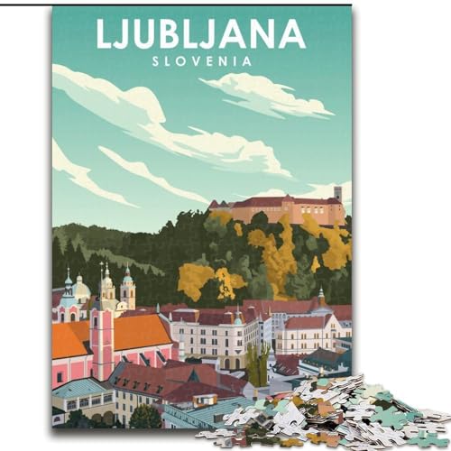Puzzles für Erwachsene und Jugendliche, Puzzle Ljubljana, Slowenien, Reisen, Lernspiele, Heimdekoration, ganze Familie, 26x38cm von ABKMXDKZ
