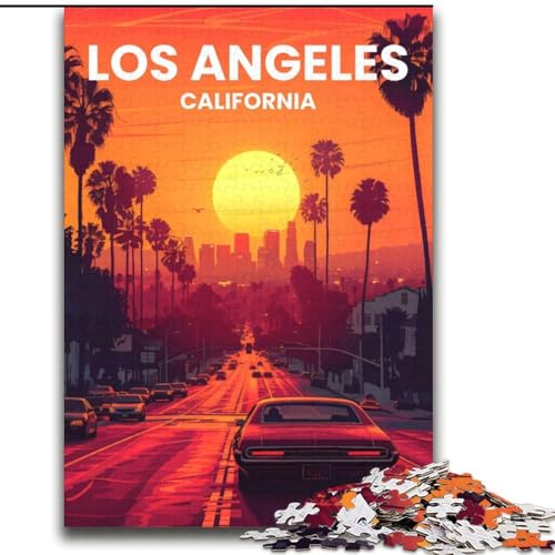 Puzzles für Erwachsene und Jugendliche, Puzzle Los Angeles, Lernspiele, Heimdekoration, geeignet für die Schreibtischdekoration, 70x100cm von ABKMXDKZ