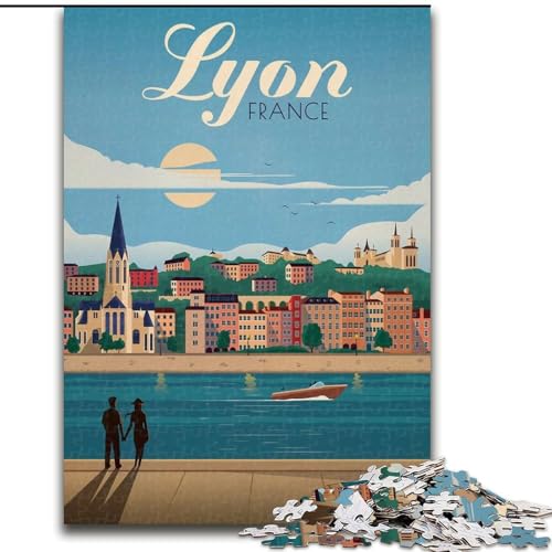 Puzzles für Erwachsene und Jugendliche, Puzzle Lyon, Lernspiele, Heimdekoration, ganze Familie, 26x38cm von ABKMXDKZ