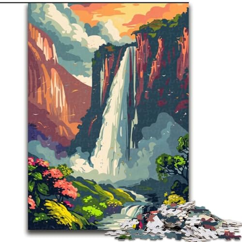 Puzzles für Erwachsene und Jugendliche, Puzzle Majestätischer Wasserfall, Lernspiele, Heimdekoration ganze Familie, 50x75cm von ABKMXDKZ