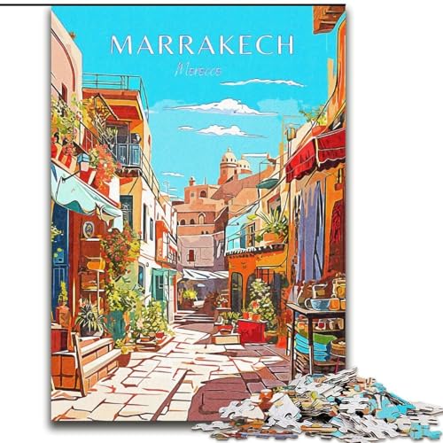 Puzzles für Erwachsene und Jugendliche, Puzzle Marrakesch-Reise, Lernspiele, Heimdekoration, geeignet für die Schreibtischdekoration, 50x75cm von ABKMXDKZ