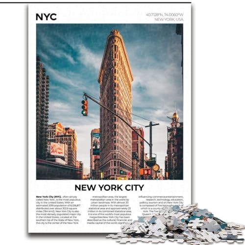 Puzzles für Erwachsene und Jugendliche, Puzzle New York City, Lernspiele, Heimdekoration ganze Familie, 26x38cm von ABKMXDKZ