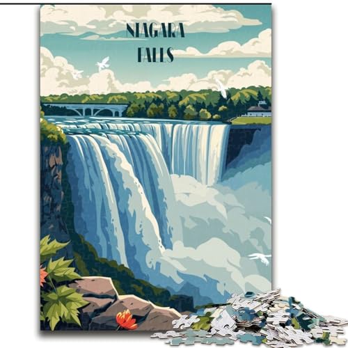 Puzzles für Erwachsene und Jugendliche, Puzzle Niagarafälle, Lernspiele, Heimdekoration, geeignet für die Schreibtischdekoration, 26x38cm von ABKMXDKZ