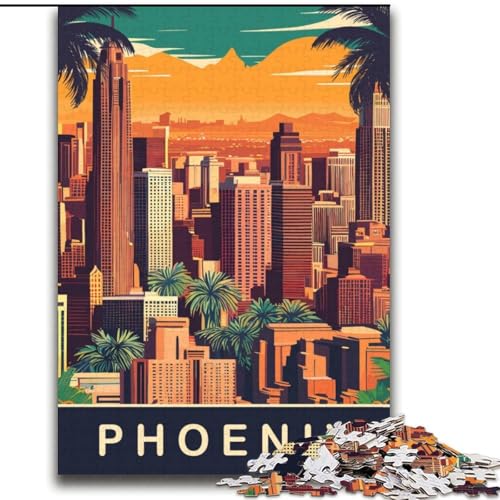 Puzzles für Erwachsene und Jugendliche, Puzzle Phoenix Skyline, Lernspiele, Heimdekoration ganze Familie, 70x100cm von ABKMXDKZ