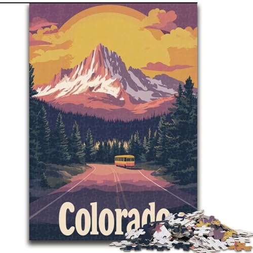 Puzzles für Erwachsene und Jugendliche,1000-teiliges Puzzle,Colorado Mountain Sunset Poster,geeignet für Personen ab 14 Jahren,anspruchsvoll zu vervollständigen,Aber lustig und humorvoll von ABKMXDKZ