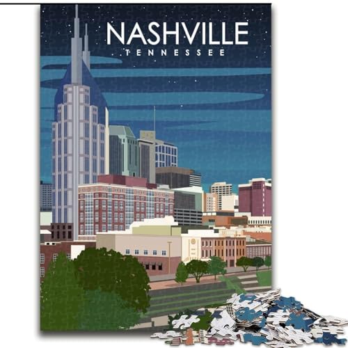 Puzzles für Erwachsene und Jugendliche,1000-teiliges Puzzle,Nashville Tennessee Art,geeignet für Personen ab 14 Jahren,anspruchsvoll zu vervollständigen,Aber lustig und humorvoll,tolles Geschenk von ABKMXDKZ