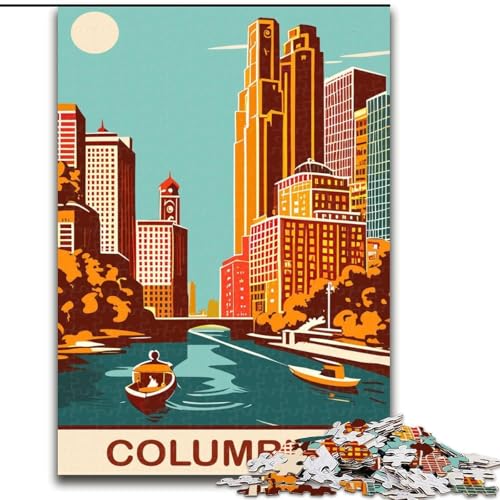 Puzzles für Erwachsene und Teenager, Columbus City Waterfront, pädagogisches Spielzeug zum Stressabbau, tolle Geschenke und Spielzeuge, 26x38cm Puzzles für Erwachsene und Teenager, Columbus City Waterfront, pädagogisches Spielzeug zum Stressabbau, tolle Geschenke und Spielzeuge, 26x38cm von ABKMXDKZ