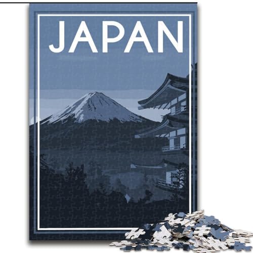 Puzzles für Erwachsene und Teenager, Puzzle, Japan-Reisekunst, Halterung, pädagogisches Spielzeug zum Stressabbau, tolle Geschenke und Spielzeuge, 50x75cm von ABKMXDKZ