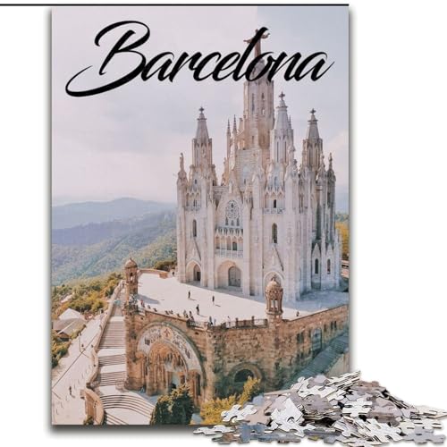 Puzzles für Erwachsene und Teenager, Puzzle Barcelona, Stressabbau, schwierige Herausforderung, Wichtelgeschenke für Kinder ab 14 Jahren, 26x38cm von ABKMXDKZ