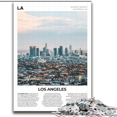Puzzles für Jugendliche, 2000 Puzzles, Los Angeles, geeignet für Personen ab 14 Jahren, Lernspiele, Wichtelgeschenke, 70x100cm von ABKMXDKZ