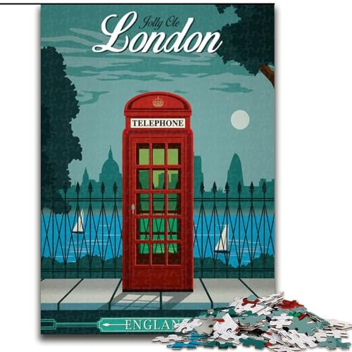 Puzzles für Teenager, London, Stressabbau, schwierige Herausforderung, Wichtelgeschenke für Kinder ab 14 Jahren, 50x75cm von ABKMXDKZ