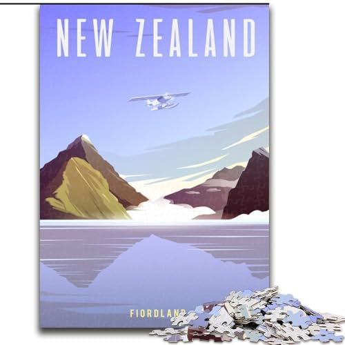 Puzzles für Teenager 1000 Neuseeland, für Kinder ab 14 Jahren, Lernspiel, Herausforderung, Spielzeug, Geschenk zum Geburtstag, 50x75cm von ABKMXDKZ