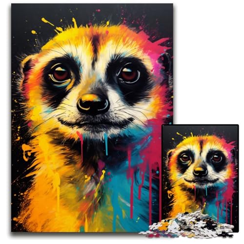 1000 teiliges Erdmännchen Puzzle buntes Holzpuzzle Denkspiel interaktives Familienspiel geeignet für Kinder ab 1000 Jahren (75 x 50 cm) von ABKXDMZK