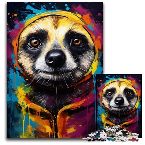 1000 teiliges Erdmännchen Puzzle buntes Papier Puzzle Denksportspiel interaktives Familienspiel geeignet für Kinder ab 1000 Jahren (38 x 26 cm) von ABKXDMZK