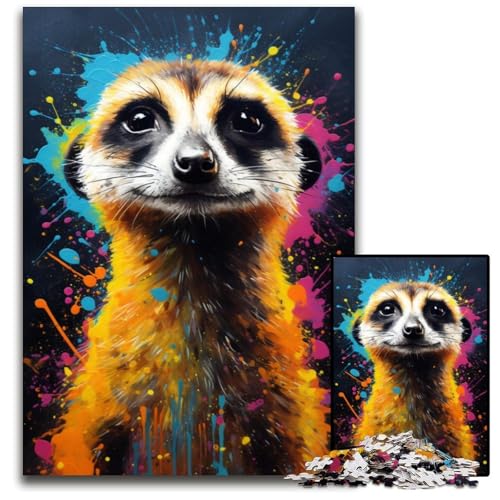 1000 teiliges Erdmännchen Puzzle buntes Puzzle für Erwachsene anspruchsvolles Denkspiel für Teenager Spaß für den Familienspieleabend 1000 Teile (38 x 26 cm) von ABKXDMZK