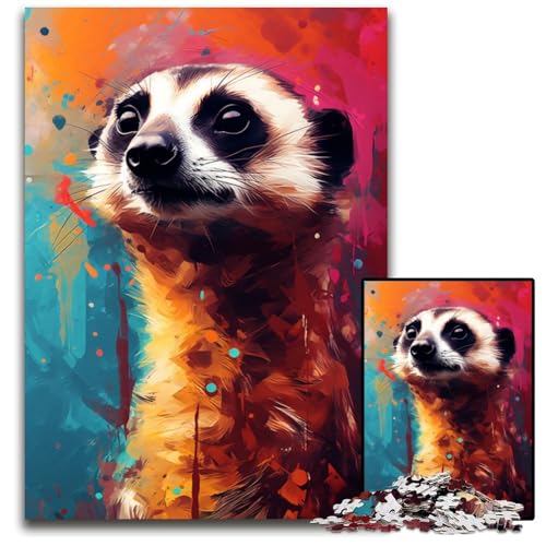 1000 teiliges Erdmännchen Puzzle buntes Puzzle für Erwachsene anspruchsvolles Denkspiel für Teenager Spaß für den Familienspieleabend 1000 Teile (75 x 50 cm) von ABKXDMZK