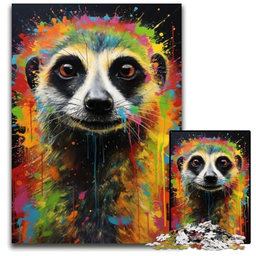 1000 teiliges Puzzle „Erdmännchen“ buntes Holzpuzzle für Erwachsene für Teenager und Jugendliche ideales Geburtstags 1000 Teile (75 x 50 cm) von ABKXDMZK