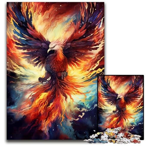 1000 teiliges Puzzle „Flame Phoenix“ aus Papier Denkspiel interaktives Familienspiel geeignet für Kinder ab 1000 Jahren (38 x 26 cm) von ABKXDMZK