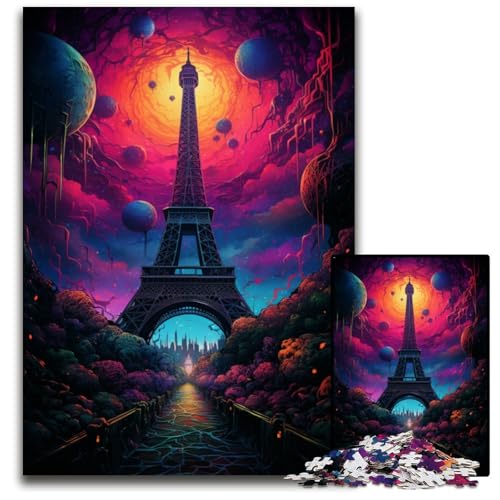 1000 teiliges Puzzle „Frankreich Eiffelturm“ Holzpuzzle Denksportaufgabe interaktives Familienspiel geeignet für Kinder ab 1000 Jahren 1000 Teile (75 x 50 cm) von ABKXDMZK