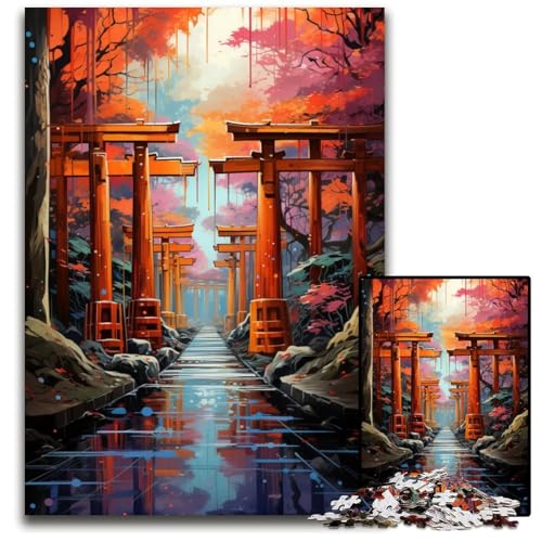 1000 teiliges Puzzle „Fushimi Inari Taisha Schrein“ ist EIN buntes Papierpuzzle EIN Denkspiel EIN interaktives Familienspiel geeignet für Kinder ab 1000 Jahren (38 x 26 cm) von ABKXDMZK