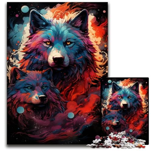 1000 teiliges Puzzle „Galaxy Wolf“ aus Papier Denkspiel interaktives Familienspiel geeignet für Kinder ab 1000 Jahren (38 x 26 cm) von ABKXDMZK