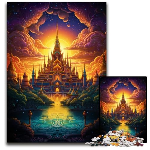 1000 teiliges Puzzle „Großer Palast von Thailand“ Holzpuzzle für Erwachsene für Teenager und Jugendliche ideales Geburtstags 1000 Teile (75 x 50 cm) von ABKXDMZK