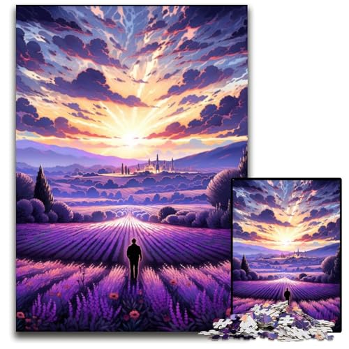 1000 teiliges Puzzle „Lavendelfelder in der Provence Frankreich“ Papierpuzzle Denksportaufgabe interaktives Familienspiel geeignet für Kinder ab 1000 Jahren 1000 Teile (38 x 26 cm) von ABKXDMZK