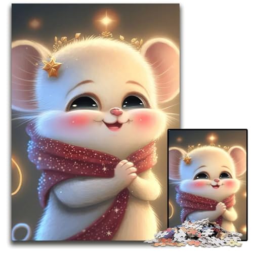 1000 teiliges Puzzle „Weiße Maus“ Holzpuzzle Denkspiel interaktives Familienspiel geeignet für Kinder ab 1000 Jahren (75 x 50 cm) von ABKXDMZK
