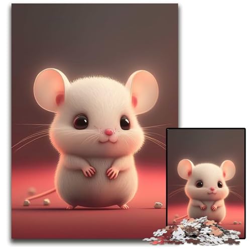 1000 teiliges Puzzle „Weiße Maus“ für Erwachsene anspruchsvolles Denkspiel für Teenager Spaß für den Familienspieleabend 1000 Teile (38 x 26 cm) von ABKXDMZK