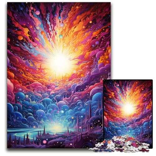 1000 teiliges Puzzle Fantasie buntes Universum Papierpuzzle Denksportaufgabe interaktives Familienspiel geeignet für Kinder ab 1000 Jahren (38 x 26 cm) von ABKXDMZK