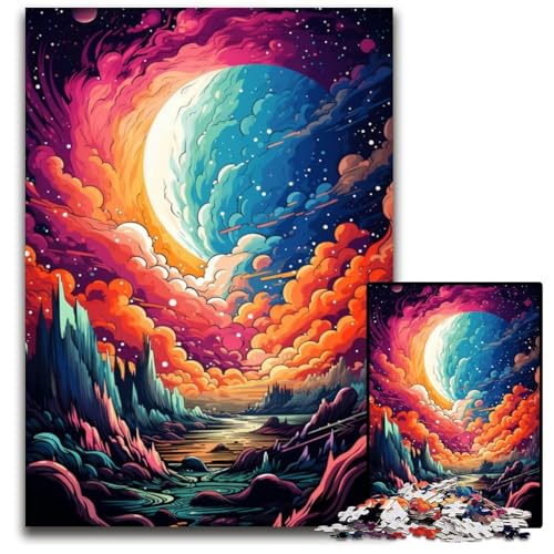 1000 teiliges Puzzle Fantasie buntes Universum Papierpuzzle Denksportaufgabe interaktives Familienspiel geeignet für Kinder ab 1000 Jahren (38 x 26 cm) von ABKXDMZK