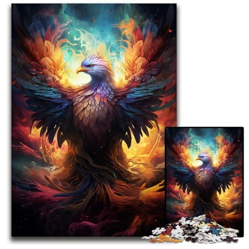 1000 teiliges Puzzle Geschenk Feuerfarbener Phönix schwierige Puzzles für Erwachsene interaktives Familienspiel DIY Heimdekoration Gehirn Herausforderung Geschenk 1000 PCS (75 x 50 cm) von ABKXDMZK