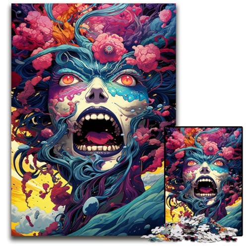 1000 teiliges Puzzle Geschenk Japanisches weibliches Monster schwierige Puzzles für Erwachsene interaktives Familienspiel DIY Heimdekoration Gehirn Herausforderung Geschenk 1000 PCS (38 x 26 cm) von ABKXDMZK