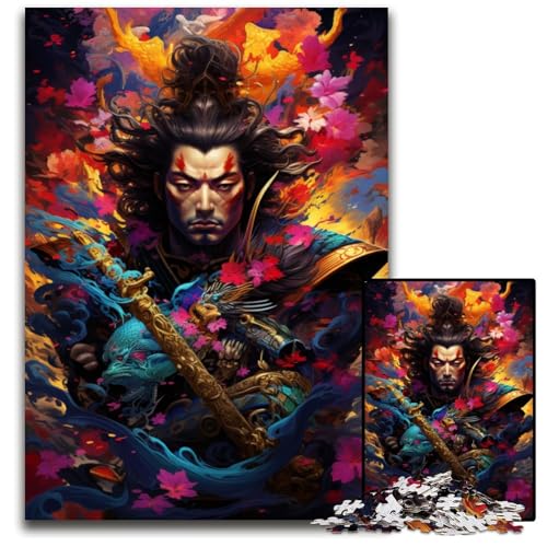 1000 teiliges Puzzle Japanisches Sakura Samurai Puzzle aus Holz Denksportspiel interaktives Familienspiel geeignet für Kinder ab 1000 Jahren (75 x 50 cm) von ABKXDMZK