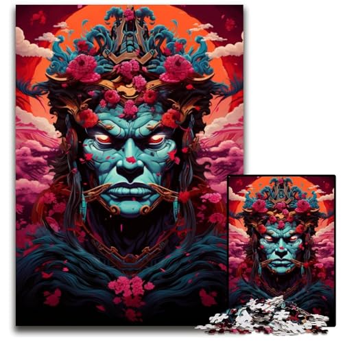 1000 teiliges Puzzle Japanisches Sakura Samurai Puzzle aus Holz Denksportspiel interaktives Familienspiel geeignet für Kinder ab 1000 Jahren (75 x 50 cm) von ABKXDMZK