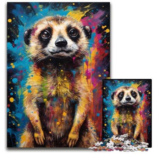 1000 teiliges Puzzle für Erwachsene Erdmännchen Bunte Puzzles für Erwachsene entspannende Unterhaltung Heimdekoration 1000 Teile (75 x 50 cm) von ABKXDMZK