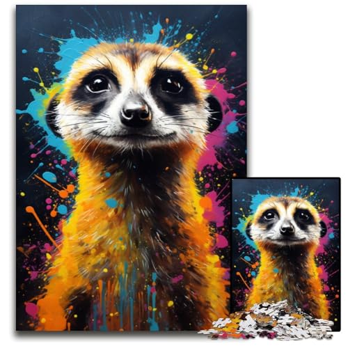 1000 teiliges Puzzle für Erwachsene Erdmännchen Bunte Puzzles für Erwachsene entspannende Unterhaltung Heimdekoration 1000 Teile (75 x 50 cm) von ABKXDMZK