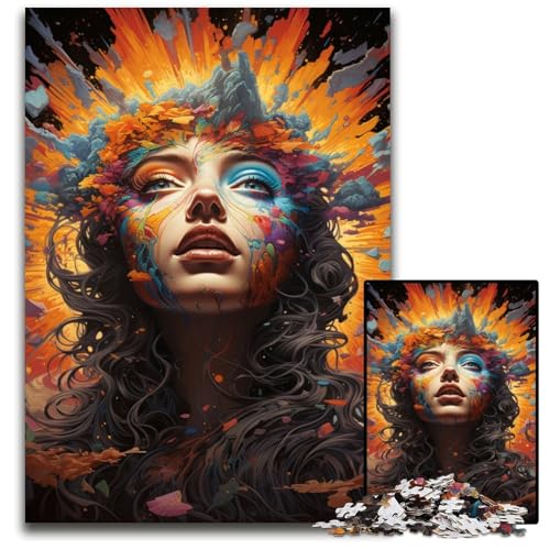 1000 teiliges Puzzle für Erwachsene Fantasie Bunte Frau schwierige Puzzles für Erwachsene perfekt für Halloween Weihnachten Geburtstagsgeschenk 1000 PCS (75 x 50 cm) von ABKXDMZK